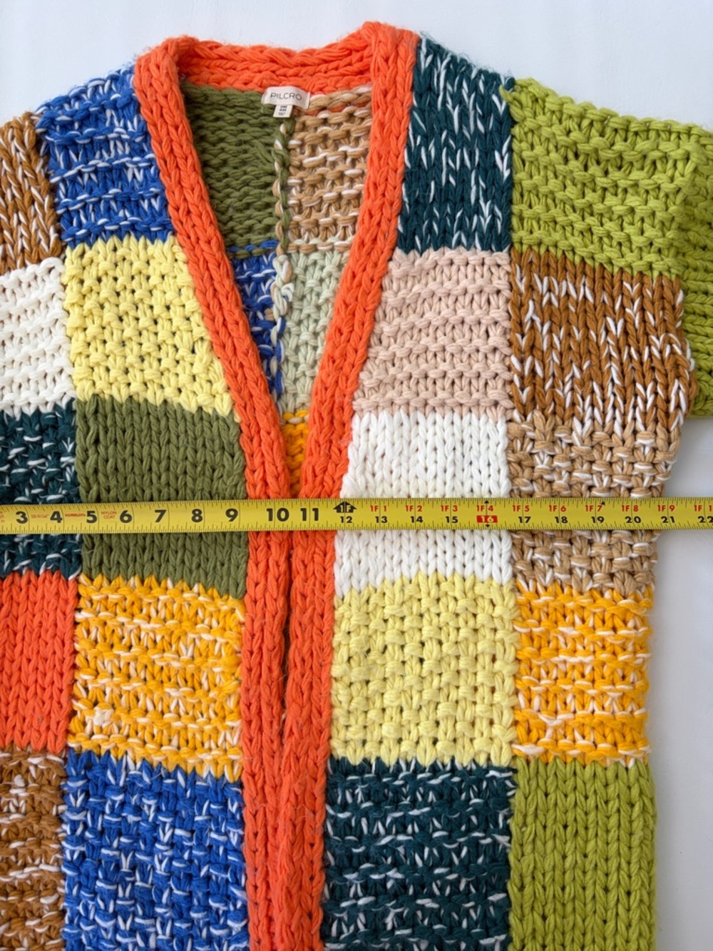 Pilcro Colorblock Patchwork Cardigan Sweater One Size - Picture 13 of 16